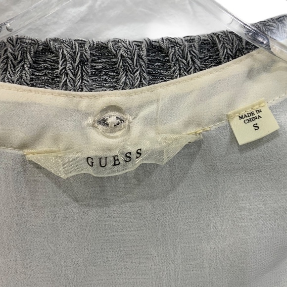 GUESS GREY CARDIGAN WITH REMOVABLE BLOUSE LINER S - Picture 5 of 5